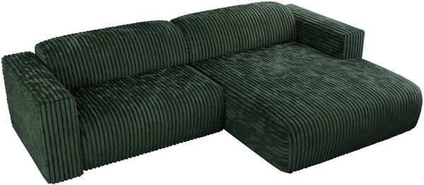 Ecksofa PASADENA, freistehendes Ecksofa, breite Armlehnen, Federsitz - rechts - Grün Cord Bild 6
