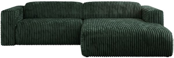 Ecksofa PASADENA, freistehendes Ecksofa, breite Armlehnen, Federsitz - rechts - Grün Cord Bild 5