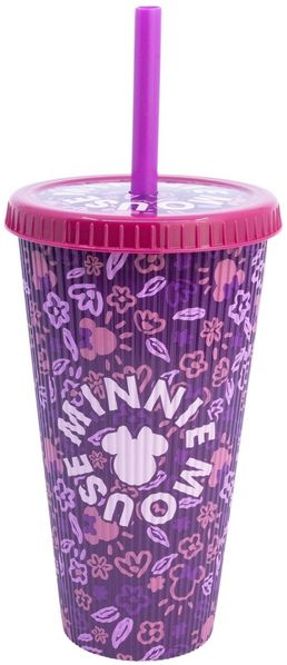 Disney Minnie Mouse Golden Treasure Trinkbecher 790 ml mit strukturierter Oberfläche und Deckel für unterwegs