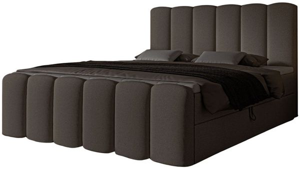 Compleo Boxbett Wolkenbett, Bequem H3 CAOBA, Doppelbett gepolstertes Kopfteil mit Bettkasten