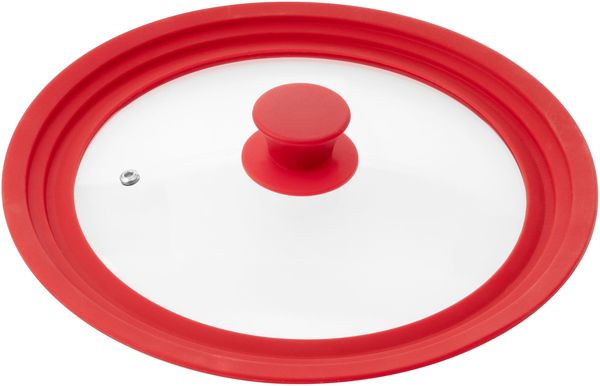 Universal-Glasdeckel mit Silikonrand, 30/32/34 cm, rot groß