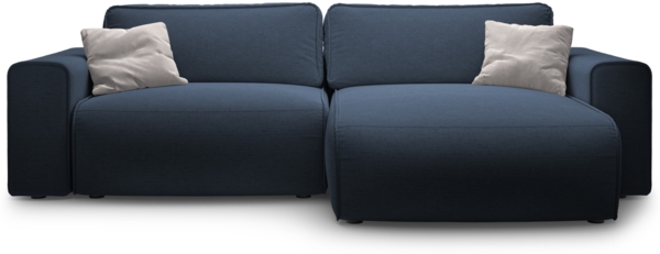 Micadoni Ecksofa Victor 3-Sitzer Rechts Strukturierter Stoff Königsblau