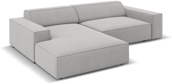 Micadoni Ecksofa Jodie 3-Sitzer Links Strukturierter Stoff Hellgrau Bild 3