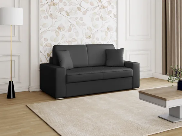 Schlafsofa 2-Sitzer EMIR - Schwarz - Liegefläche: 120 cm - Matratzenhöhe: 18 cm
