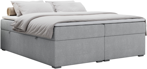 Boxspringbett - Doppelbett mit Multipocket-Matratze - BESS -120x200 - Hellgrau Stoff - H3 Bild 3