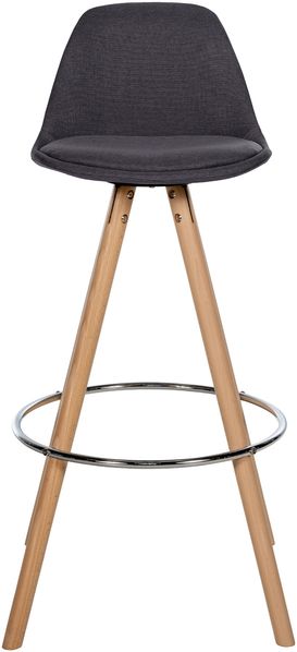 Barhocker PALMA - Dunkelgrau, Stoff, Braun Barhocker mit Lehne Barstuhl Tresenhocker Tresenstuhl Kneipenhocker Kneipenstuhl Bild 6