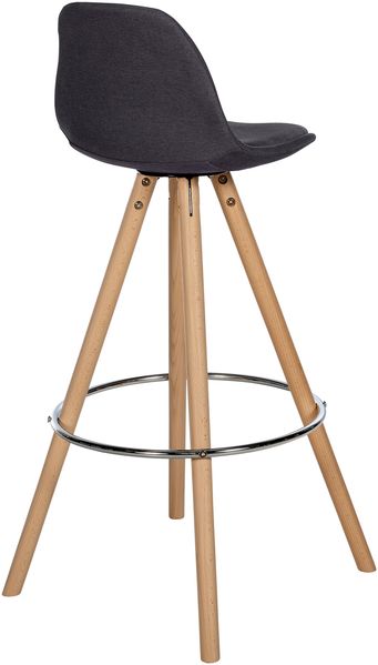 Barhocker PALMA - Dunkelgrau, Stoff, Braun Barhocker mit Lehne Barstuhl Tresenhocker Tresenstuhl Kneipenhocker Kneipenstuhl Bild 5