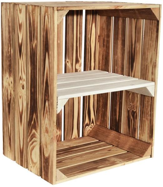 CHICCIE 3 Set Geflammte Obstkiste - Hell Geflammt Weiß 1x Kurzes Regal