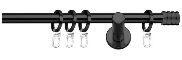 SN DECO GROUP Gardinenstange Genua, Ø 16 mm, 1-läufig, Fixmaß, Verschraubt, Stahl, Komplettset mit Ringen