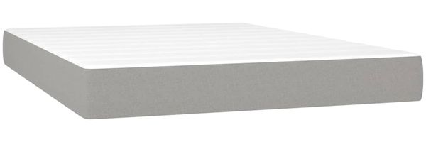 vidaXL Boxspringbett mit Matratze & LED Hellgrau 140x190 cm Stoff 3135109 Bild 6