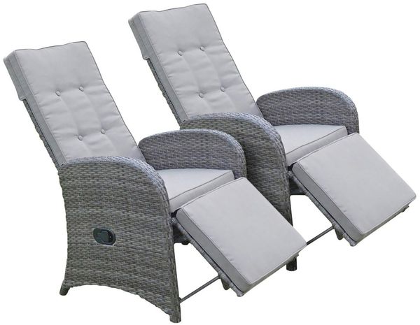 Relaxsessel Salerno aus Alu, Kunststoffgeflecht und Polyester