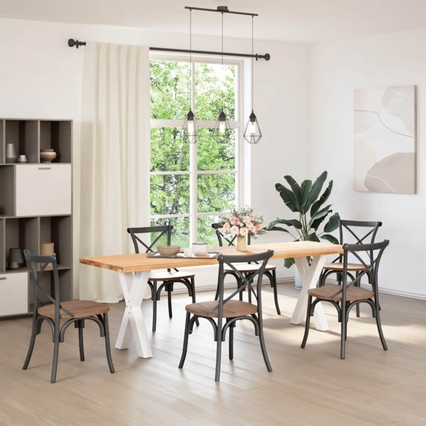 vidaXL Esstischbeine X-Form 2 Stk. Weiß 60x(72-73) cm Stahl 4012973