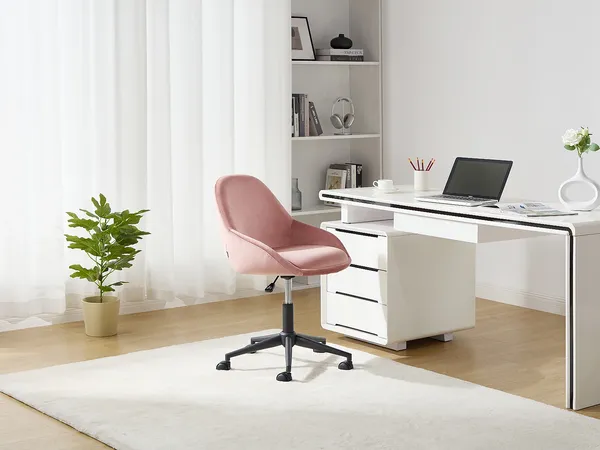 Vente-unique - NAODY Office chair StoffSamt Puderrosa - B 59,5 cm x H 78 cm88 cm x L 55 cm