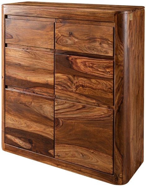 Kommode Sheesham 100x37x111 walnuss gewachst TORONTO #238