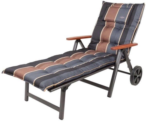 Sun Garden Liegenauflage Rollliege Monte 20536-800 schwarz-grau-braun 190x60x8 cm Sun Garden, (1 St), Halteband verstellbar mit Bindebändern Halteband Gummi