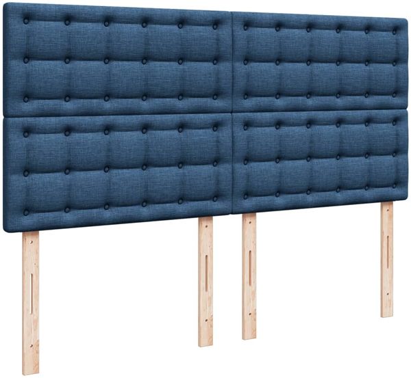 vidaXL Boxspringbett mit Matratze Blau 180x200 cm Stoff 3291379 Bild 7