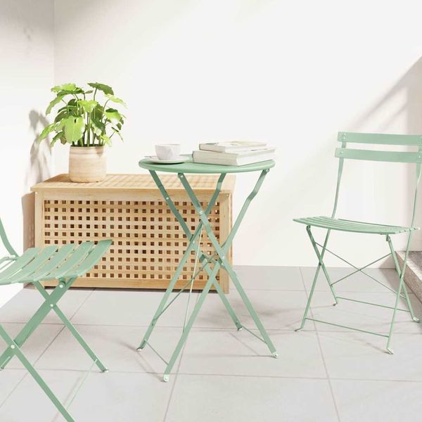 vidaXL Bistrotisch Hellmint Ø 50x71 cm Pulverbeschichteter Stahl 42002964