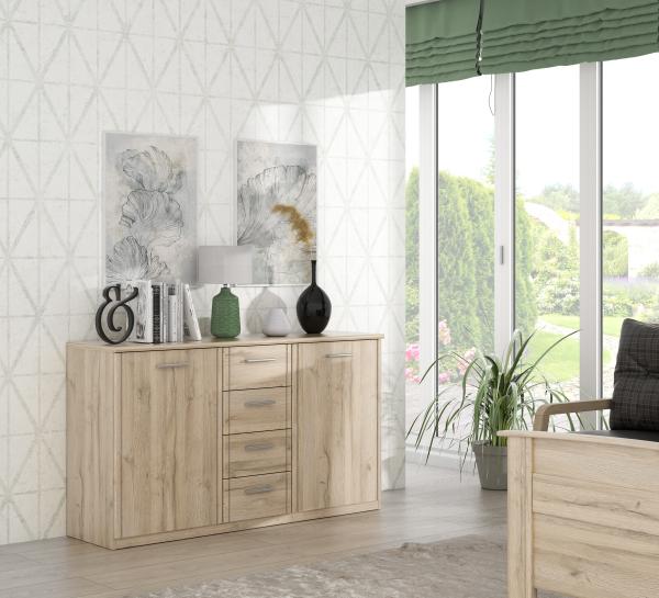 FORTE Gloria Sideboard, Holzwerkstoff, Braun, 147 x 84,3 x 41 cm