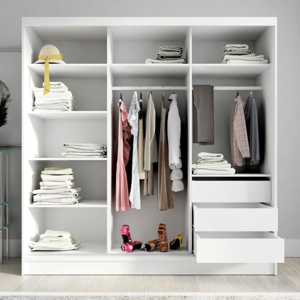 A&J MöbelLand Schwebetürenschrank AURELIA 2 mit 3 Schubladen und Spiegel Bild 4