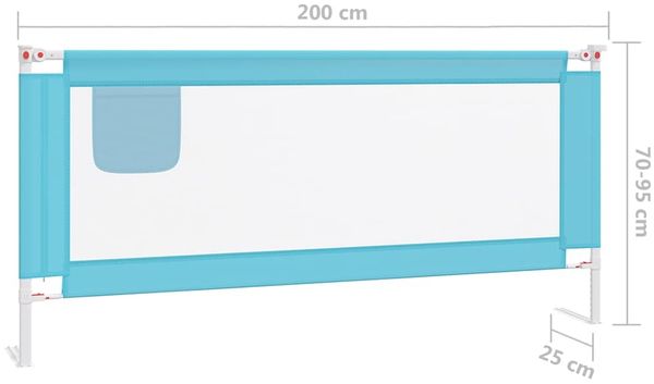 Kleinkind-Bettschutzgitter Blau 200x25 cm Stoff Bild 8