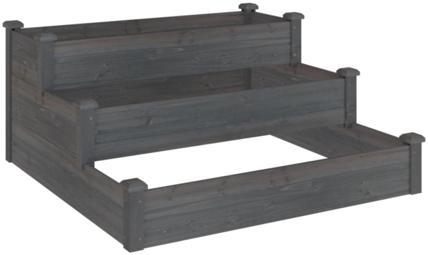 vidaXL Hochbeet Grau 120x120x56 cm Massivholz Tanne 364306