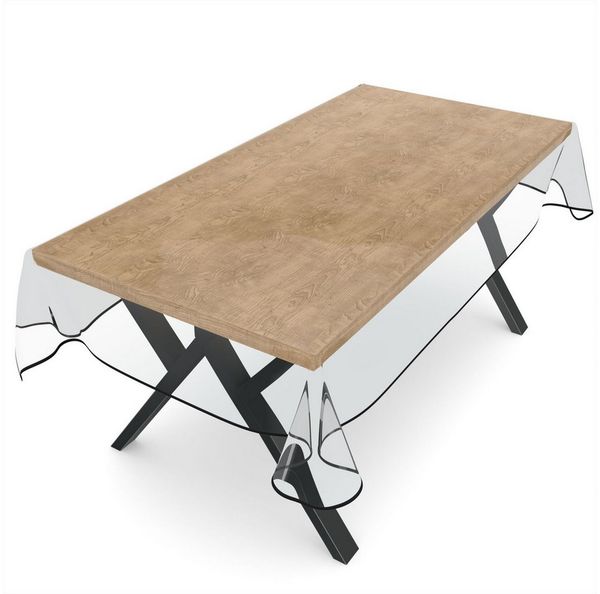 ANRO Tischdecke KLARA abwaschbar Tischfolie transparent Gartentischdecke 0,3mm (Einzelstück 1-tlg), wasserabweisend Durchsichtig Transparent 100x140 cm