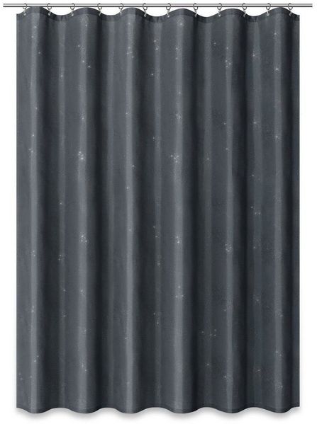Clever-Kauf-24 Duschvorhang Textil-Duschvorhang Strass, grau silber Breite 180 cm, Glitzerdruck