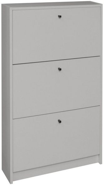 Mäusbacher Schuhkipper in kreidegrau matt lack, Holzwerkstoff - 60x104x16cm (BxHxT)