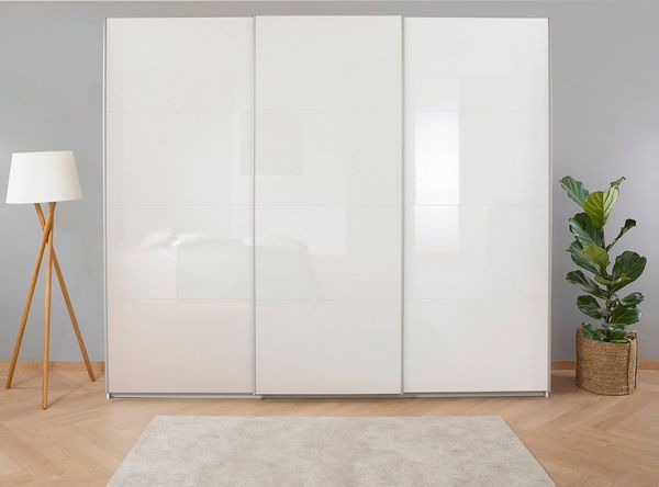 rauch Schwebetürenschrank Kleiderschrank Schrank Garderobe KOLUNA mit Hochglanz-Front (Breiten 203/271/315/360 cm Höhen 210/229 cm) Hochglanzfront, inkl. 2 Innenschubladen sowie extra Böden