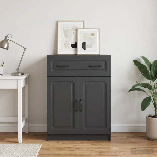 vidaXL Sideboard Schwarz 66 x 34,5 x 87 cm Holzwerkstoff 895786