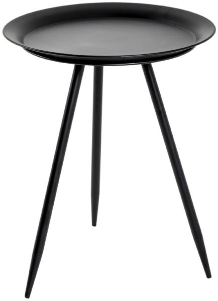 Beistelltisch in Schwarz aus Metall - 47cm (H)