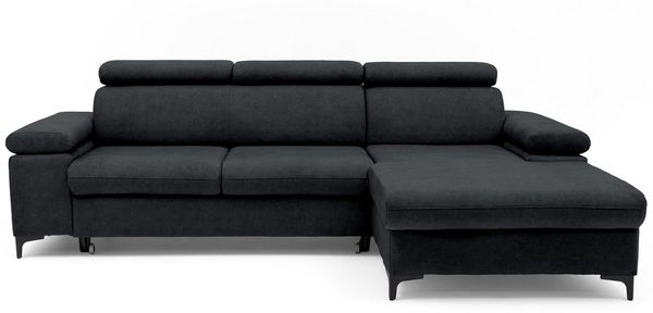 Muffo Ecksofa Ecke mit verstellbaren Kopfteilen MAVIC, Verstellbare Kopfstützen, verstellbare Armlehnen, Einfache Form, Schlaffunktion, Bettzeugbehälter