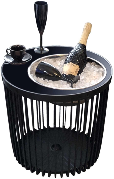 COOTAB Cooler Table COPENHAGEN Beistelltisch mit Edelstahl-Bierkühler