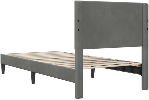 vidaXL Bettrahmen mit Kopfteil Dunkelgrau 80 x 200 cm Samt 42027626 Bild 6