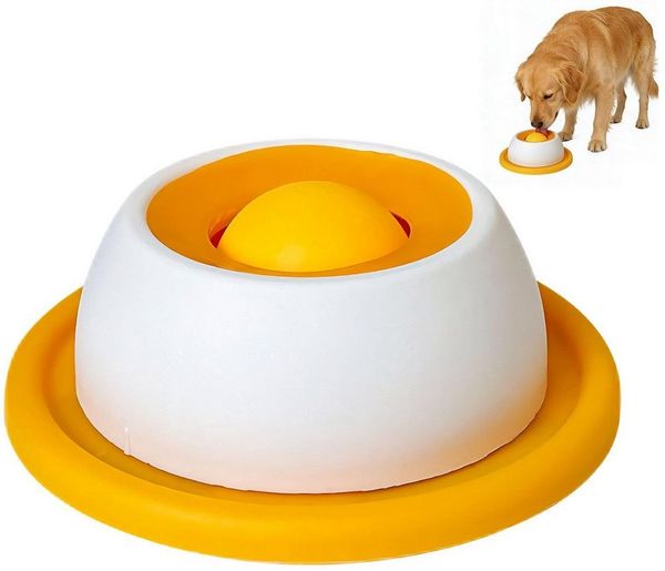 Ledander Futternapf Lick Bowl Für Hunde,Nassfutter Lick Pad Mit Antirutschmatte, PP, Futternapf mit Integrierter Drehkugel für Gelangweilte Welpen Katzen