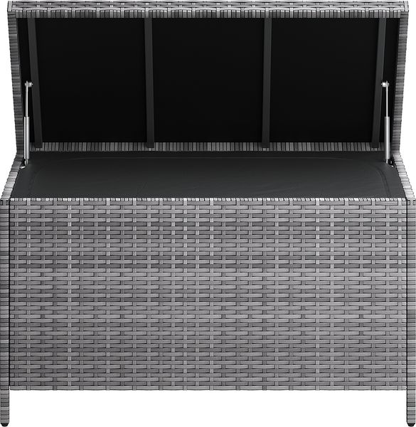 STEELSØN 'Serion' Polyrattan Aufbewahrungsbox 235 Liter, grau-meliert, 110x55x60 cm, wetterfest, Auflagenbox mit Innentasche Bild 11