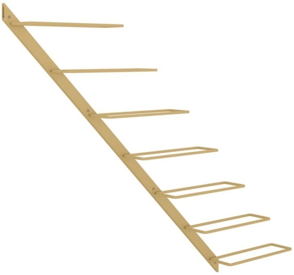 vidaXL Wand-Weinregal für 7 Flaschen Golden Metall 340897