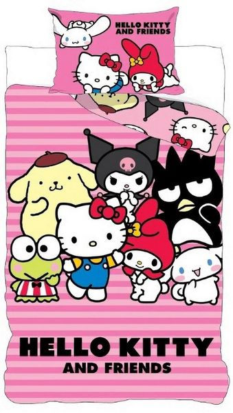 BrandMac Bettwäsche Hello Kitty & Friends - Wende-Bettwäsche-Set, 135x200 & 80x80, Baumwolle, 100% Baumwolle