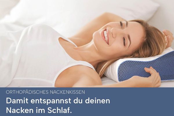 casimum Nackenstützkissen Orthopädisch mit atmungsaktivem Klimabezug, Füllung: Memory Foam, Bezug: Blau, Seitenschläfer, Rückenschläfer, ergonomisches Nackenkissen, höhenverstellbar 60x30 blauer Bezug