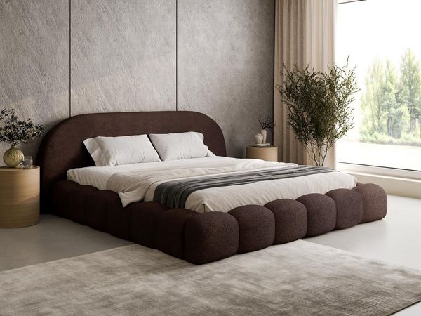 Compleo Polsterbett OMBIS, Wolkenbett mit Bettkasten und Lattenrost, Designer-Bett, MADE IN EU
