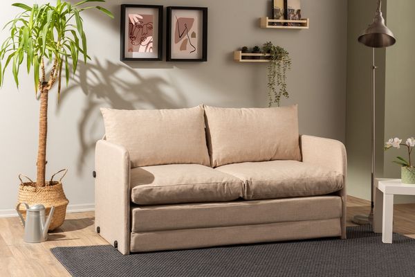 2-Sitzer-Schlafsofa, 'Saga', 66 x 70 x 148, Beige