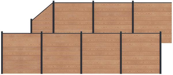 vidaXL Zaunelement 8 pcs WPC und Aluminium Braun 3429390
