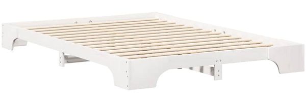 vidaXL Bettrahmen Weiß 140 x 210 cm Massives Kiefernholz 872900 Bild 6