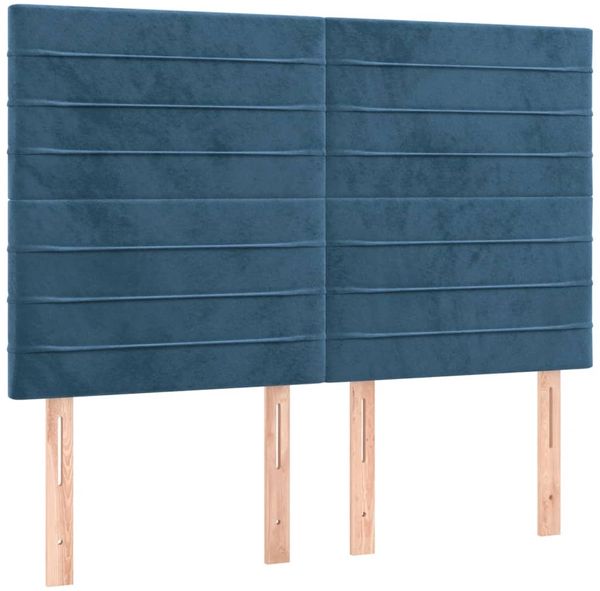 Boxspringbett mit Matratze & LED Samt Dunkelblau 140x200 cm Bild 7