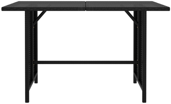 vidaXL Garten-Esstisch Schwarz 110x70x65 cm Poly Rattan 313511