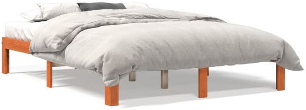 vidaXL Massivholzbett ohne Matratze Wachsbraun 140x190 cm Kiefernholz 844167 Bild 2