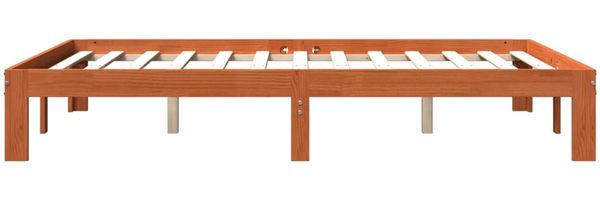 vidaXL Massivholzbett ohne Matratze Wachsbraun 140x190 cm Kiefernholz 844167 Bild 5