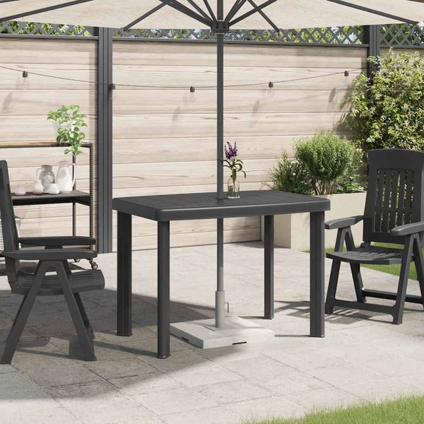 vidaXL Gartentisch Anthrazit 101x68x72 cm Kunststoff 43594