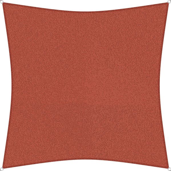 sunprotect 83266 Professional Sonnensegel, 3,6 x 3,6 m, Quadrat, wind- & wasserdurchlässig, rot