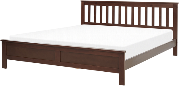 Bett mit Lattenrost MAYENNE 180 x 200 cm Holz Dunkler Holzfarbton